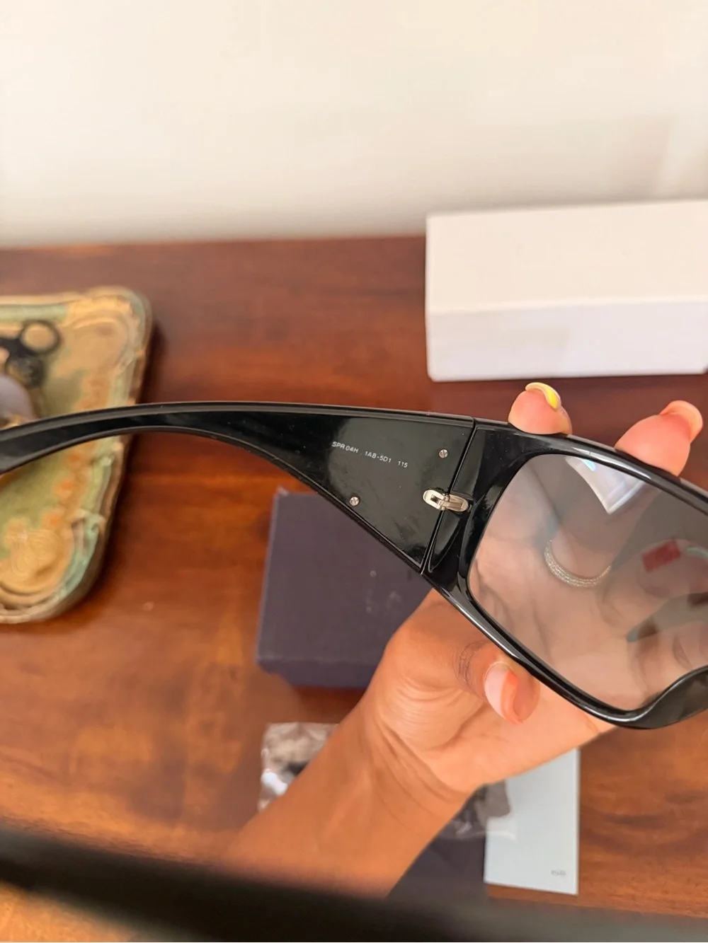 Prada Black Shield Sunglasses with Smoke Lenses